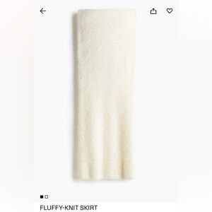 H&M Cream Fuzzy Midi Skirt